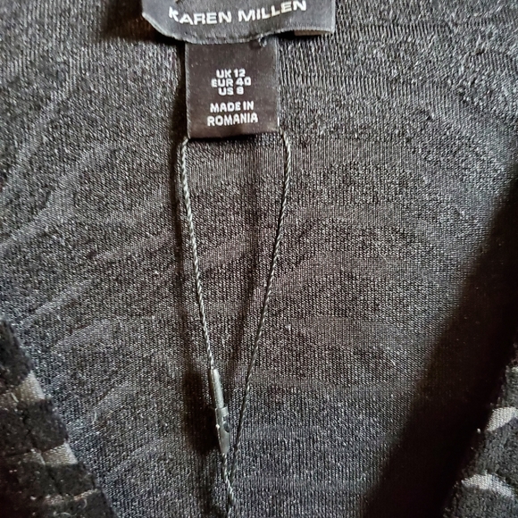 New Karen Millen UK 12 US 8 Velvet V neck Zebra top - Picture 2 of 3